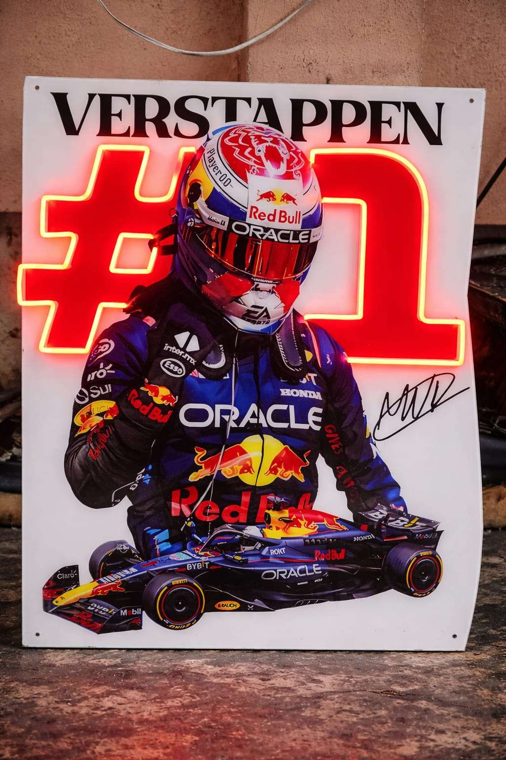 Max Verstappen Victory Neon Frame - 20 x 25 Inch - LED Neon Sign