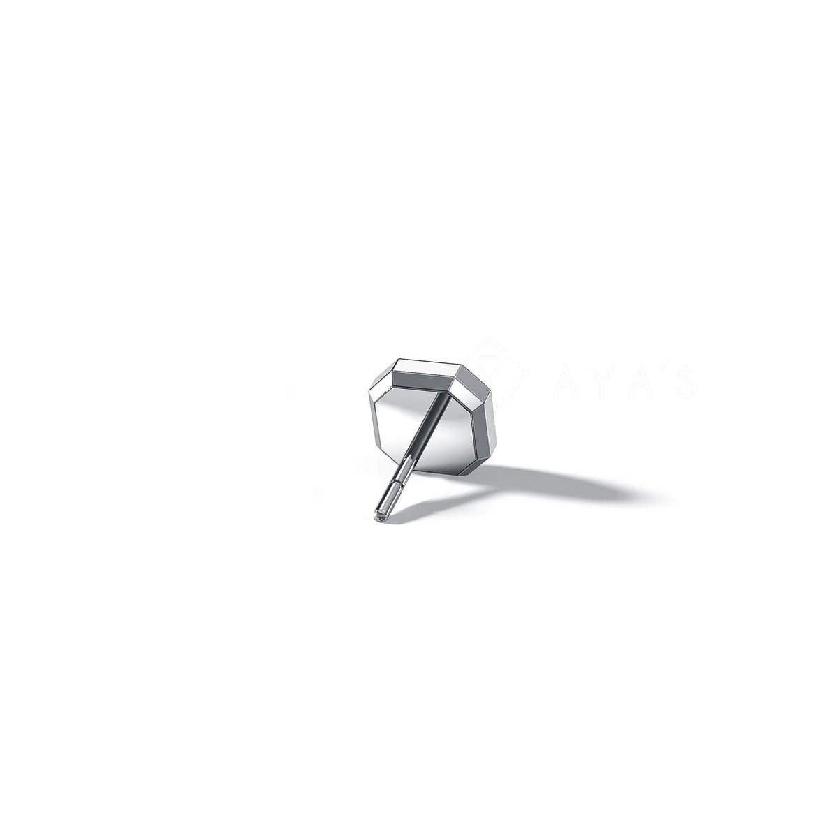 Meiko Stud | 925 Sterling Silver, Natural Gemstone, Rhodium Plating & Glossy Finish