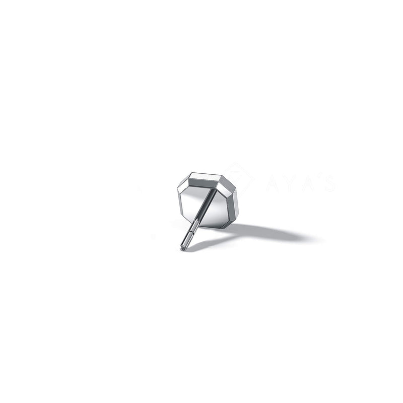 Meiko Stud | 925 Sterling Silver, Natural Gemstone, Rhodium Plating & Glossy Finish