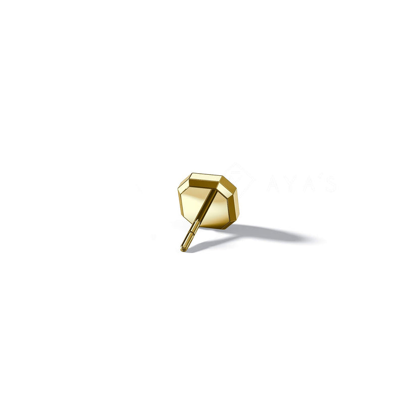 Meiko Stud | 925 Sterling Silver, Natural Gemstone, Rhodium Plating & Glossy Finish