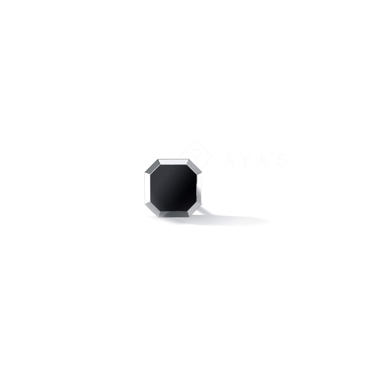 Meiko Stud | 925 Sterling Silver, Natural Gemstone, Rhodium Plating & Glossy Finish