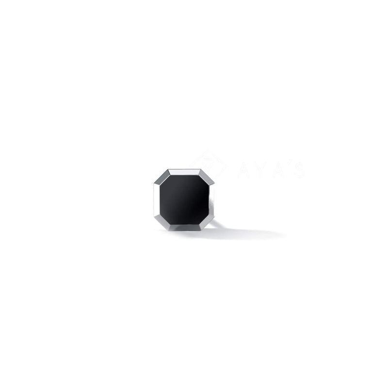 Meiko Stud | 925 Sterling Silver, Natural Gemstone, Rhodium Plating & Glossy Finish