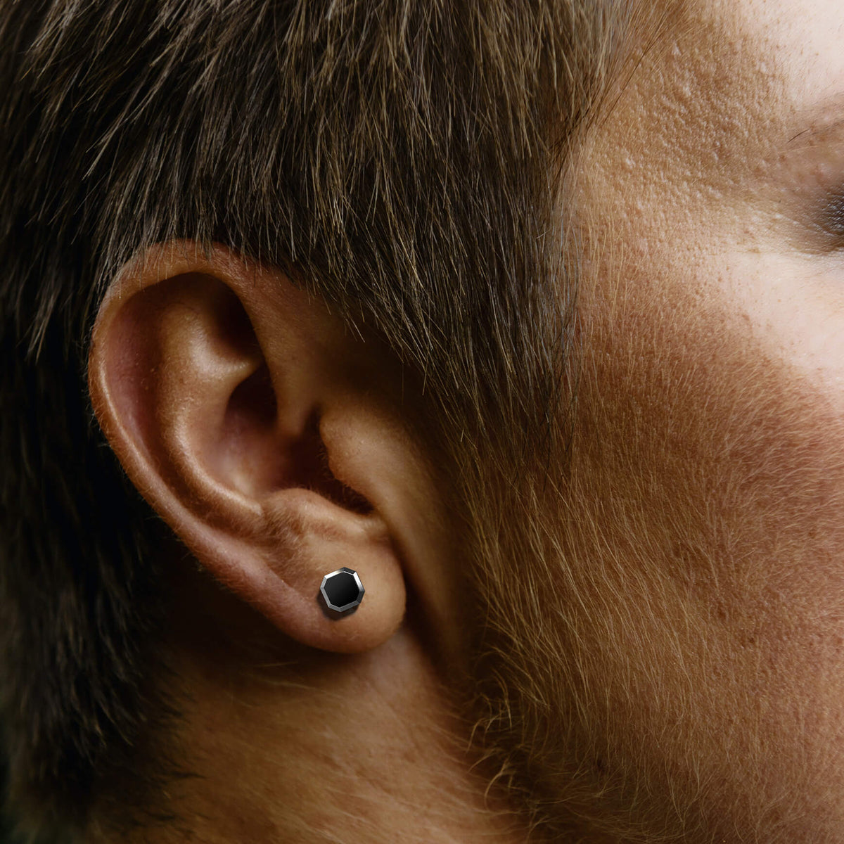 Meiko Stud | 925 Sterling Silver, Natural Gemstone, Rhodium Plating & Glossy Finish