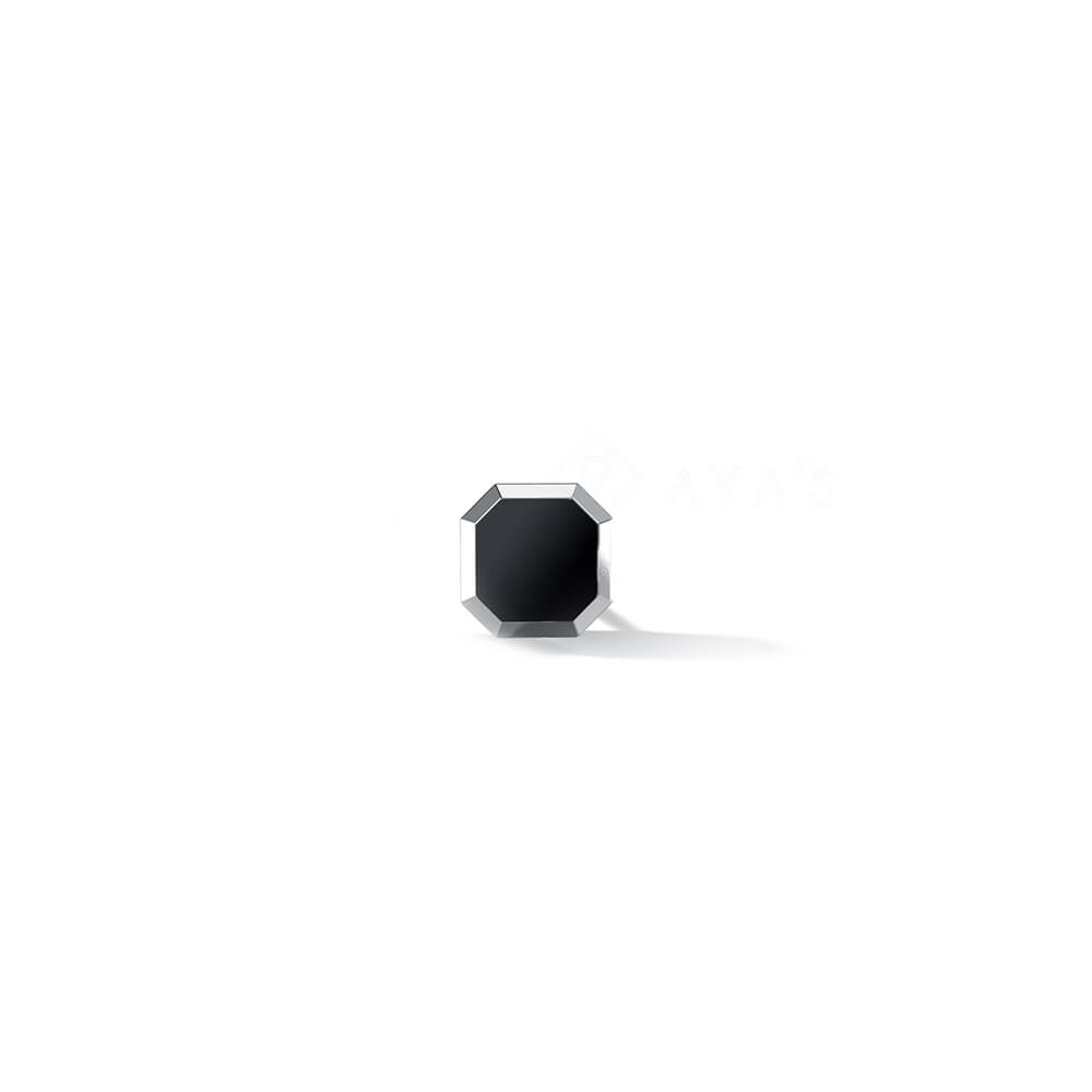 Meiko Stud | 925 Sterling Silver, Natural Gemstone, Rhodium Plating & Glossy Finish