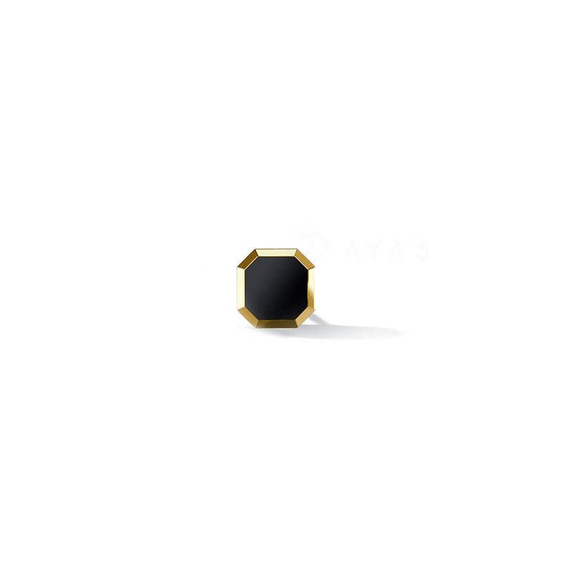 Meiko Stud | 925 Sterling Silver, Natural Gemstone, Rhodium Plating & Glossy Finish