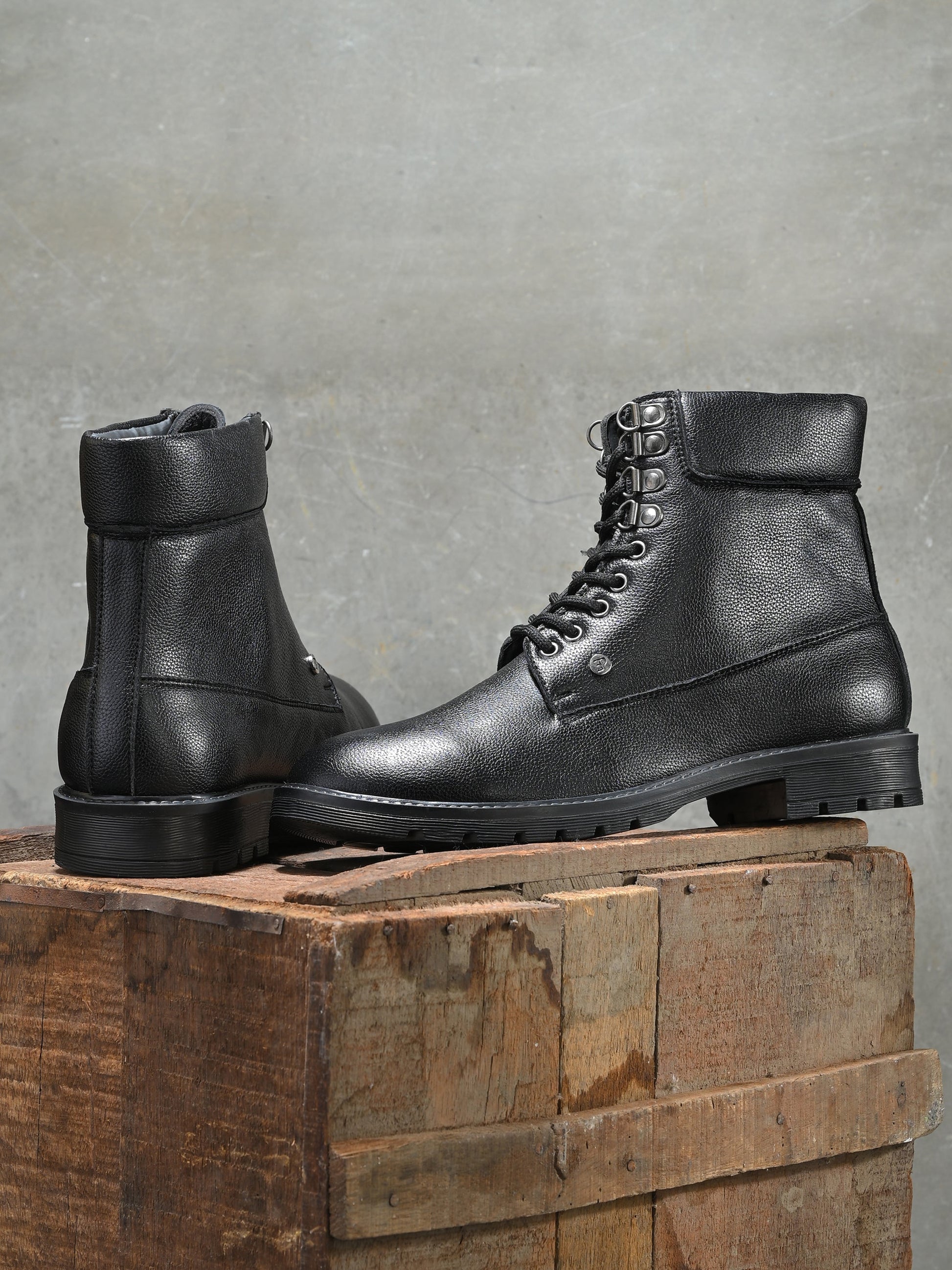 El Paso Men Faux Leather Casual Lace Up Boots-9