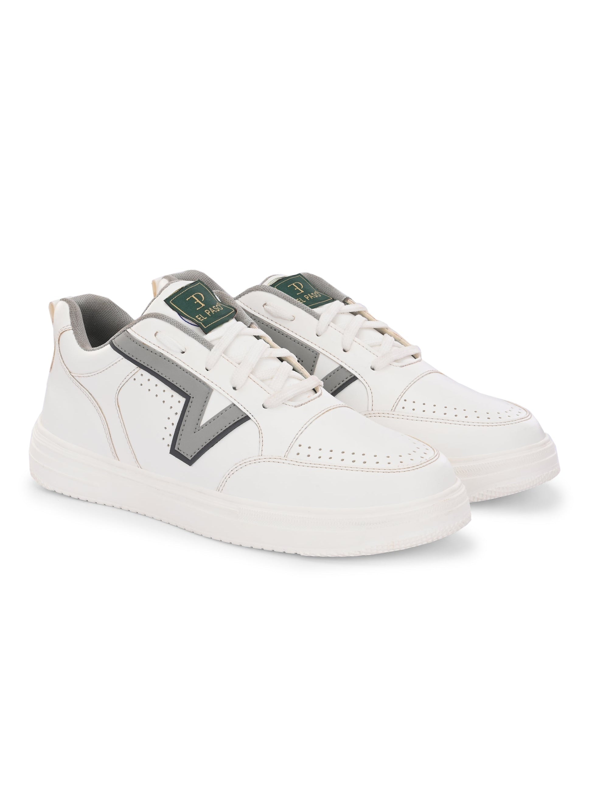 Men Striped Round Toe Lightweight Sneakers-4