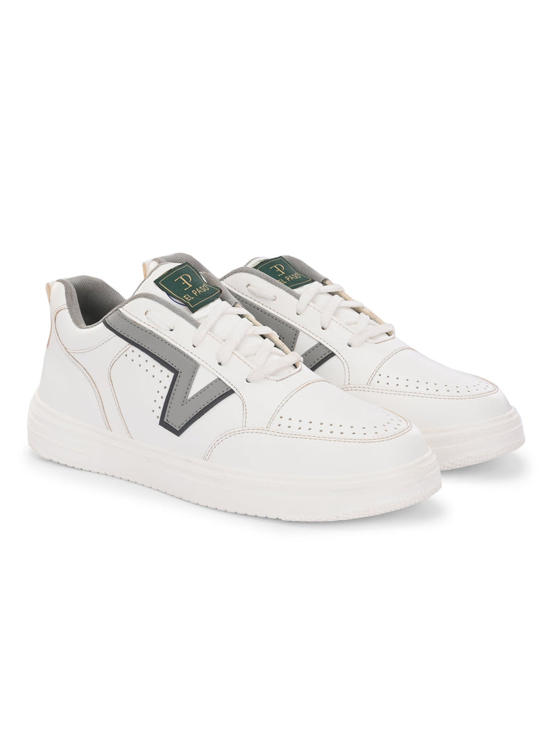 Men Striped Round Toe Lightweight Sneakers-4