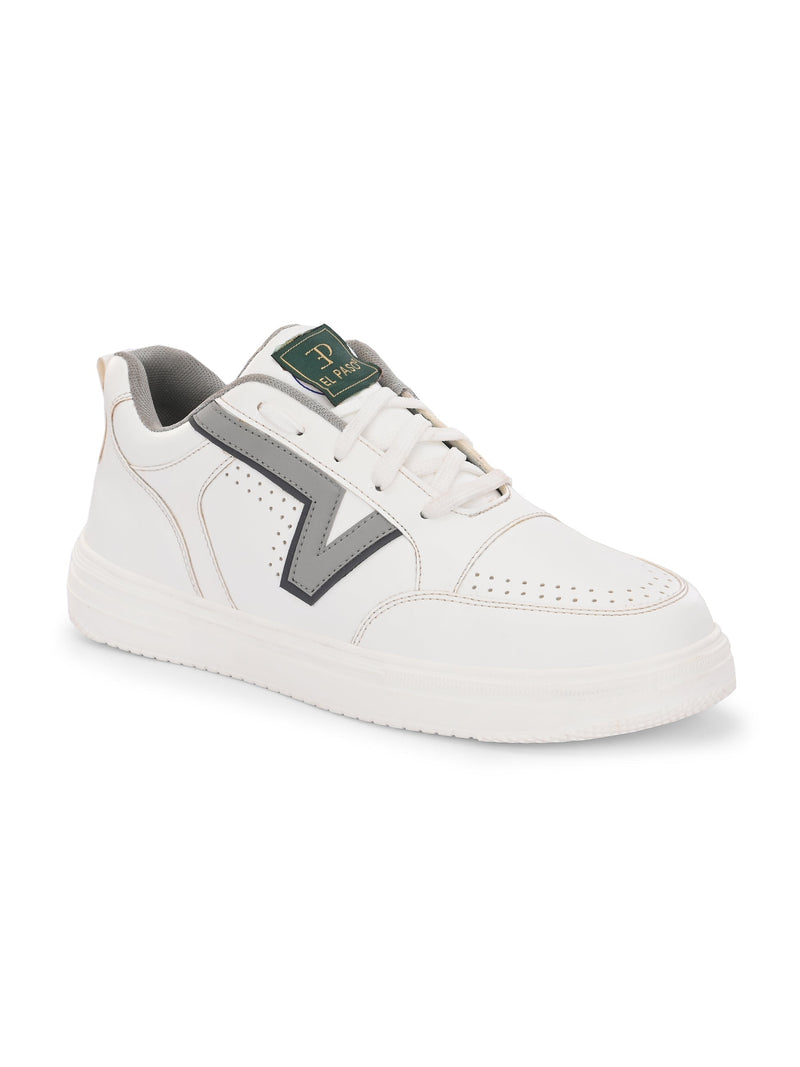 Men Striped Round Toe Lightweight Sneakers-5