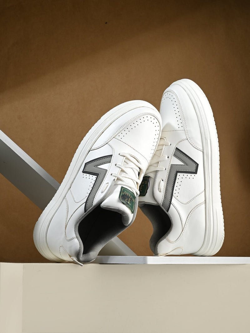 Men Striped Round Toe Lightweight Sneakers-7