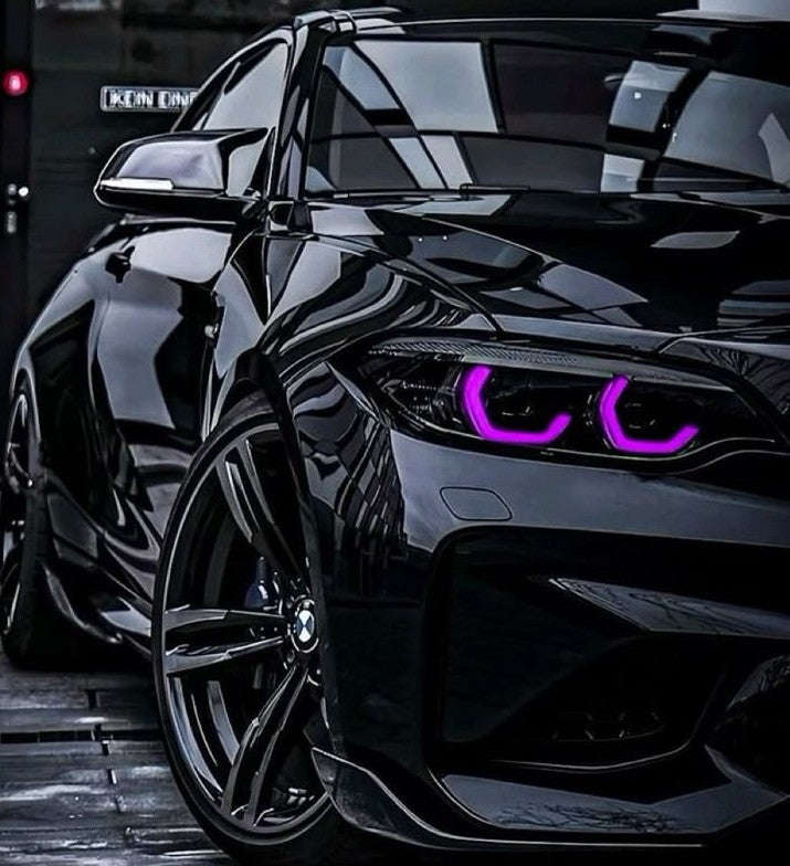 Midnight Phantom Neon Car Poster – Purple LED Glow Wall Art Neonsignsindia