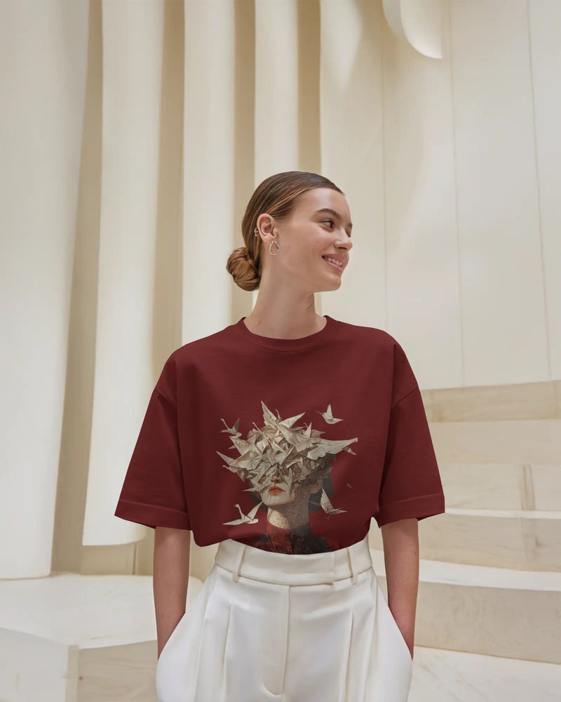 Origami Swan Baggy Tshirt
