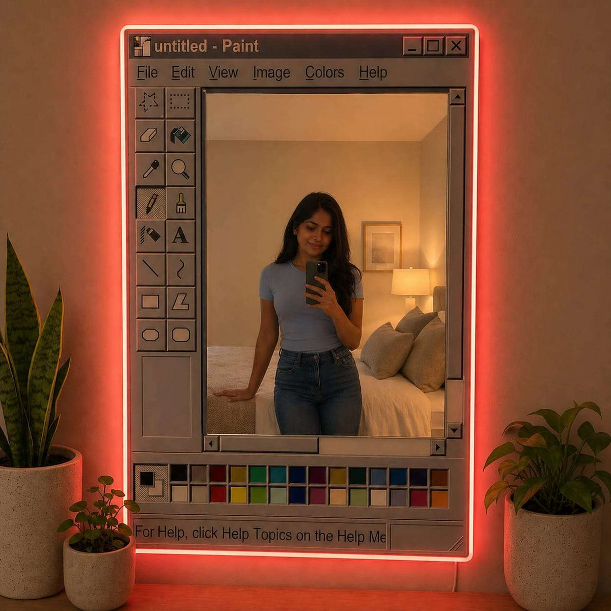 Mirror Neon Sign Paint - Red