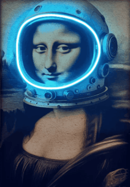 Modern Mona Lisa Pop Art Canvas with Neon-Effect Glow | Limited Edition | Neon Signs India — Image 2