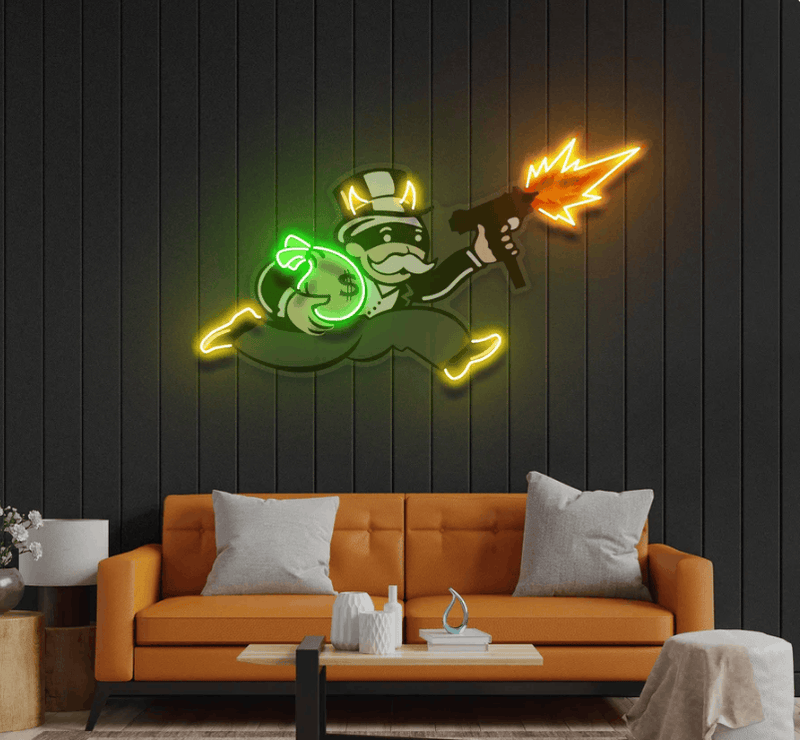 Money Hustler Neon Wall Sign – Bold Street LED Art | Neon Signs India — Image 1