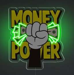 Money Power LED Neon Sign – Hustler Statement Wall Art | Neon Signs India — Image 2