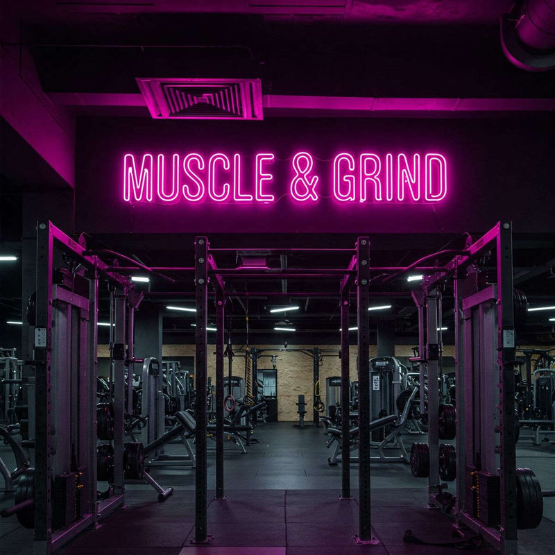 Muscle & Grind Neon Sign – Gym Motivation LED Light Neonsignsindia