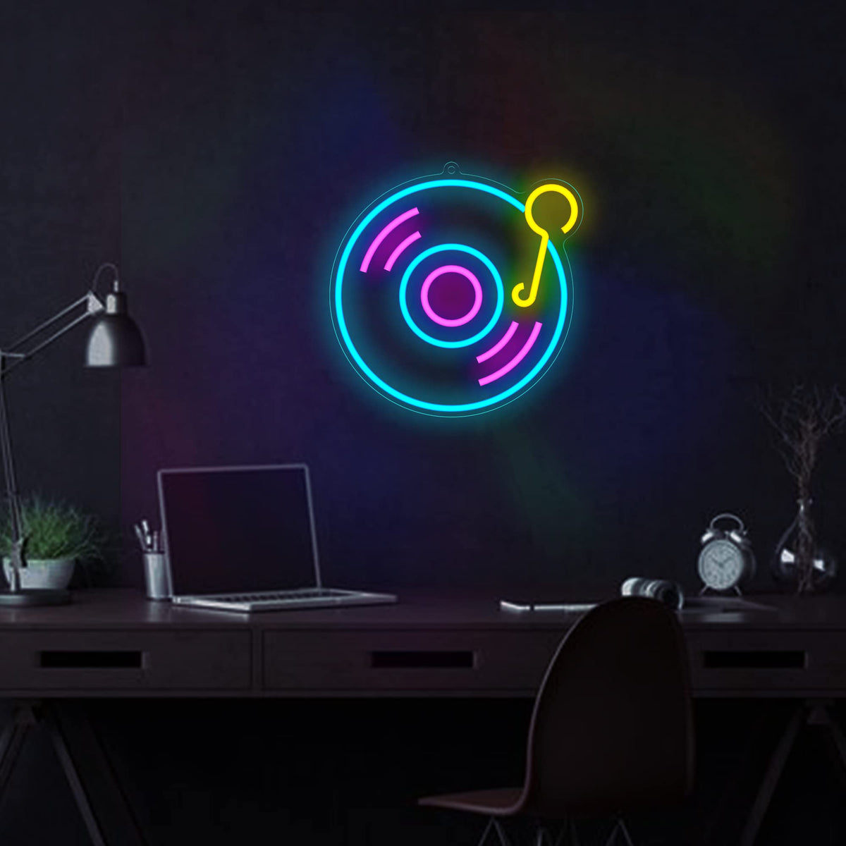 Music Record Neon Sign (12x12 inches) Neonsignsindia