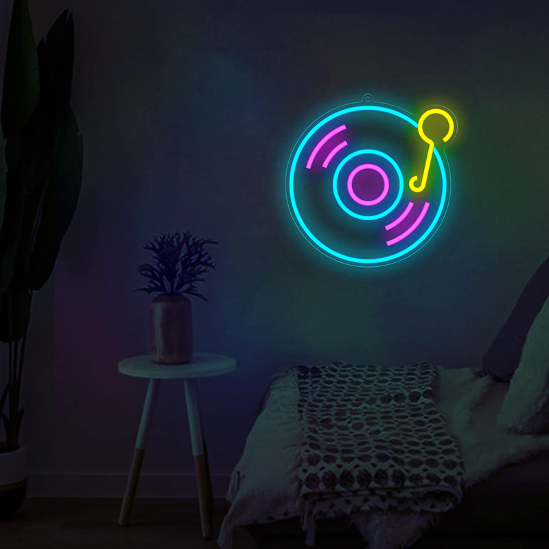 Music Record Neon Sign (12x12 inches) Neonsignsindia