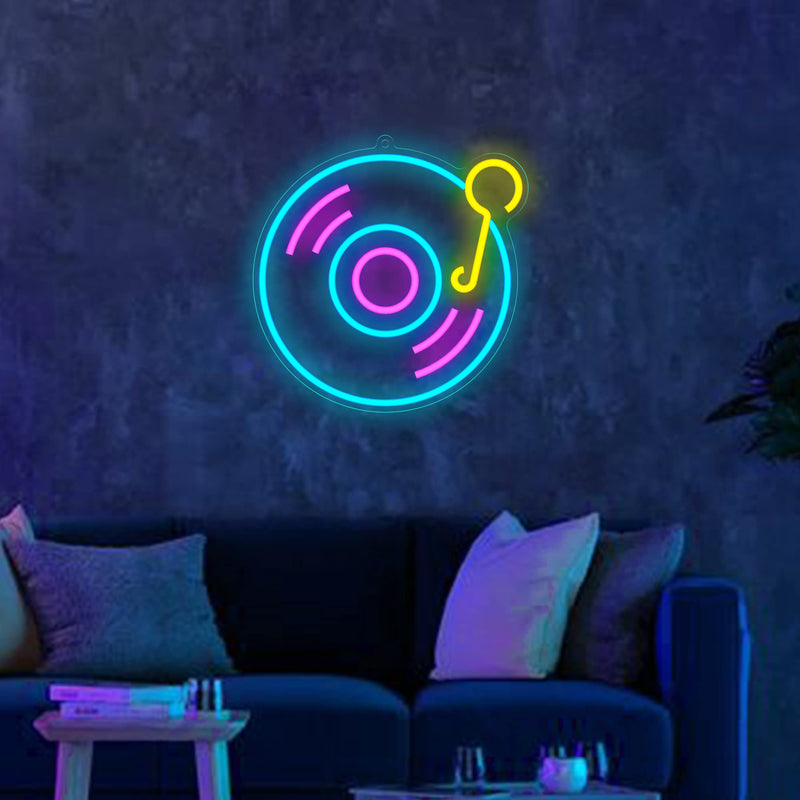 Music Record Neon Sign (12x12 inches) Neonsignsindia
