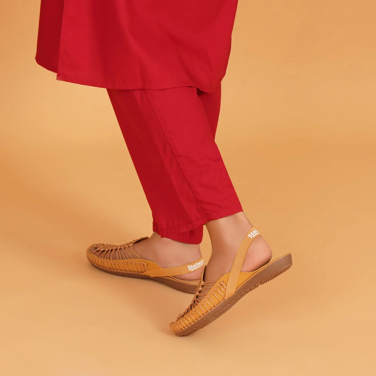 Beige Handcrafted Flat Sandal Clogs-2