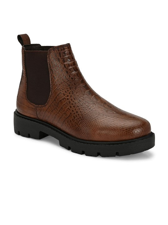 El Paso Women Textured Round Toe Chelsea Boots-1