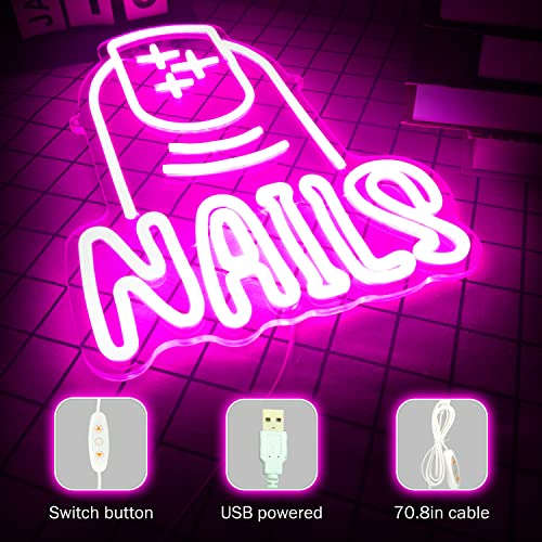 Nails Neon Sign Nail Neon Sign (15.7x10.8in) Neonsignsindia