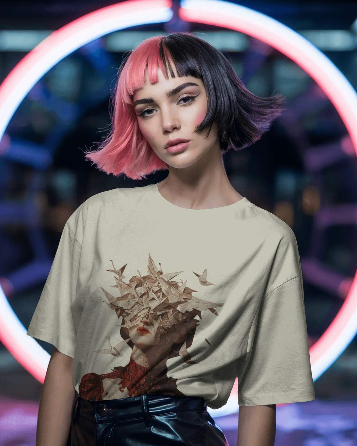 Origami Swan Baggy Tshirt