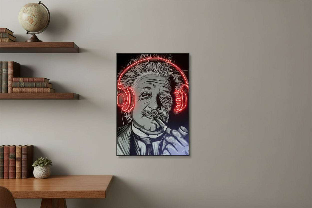 Neon Genius Vibes – Scientist Headphones LED Wall Art | Neon Signs India — Image 2