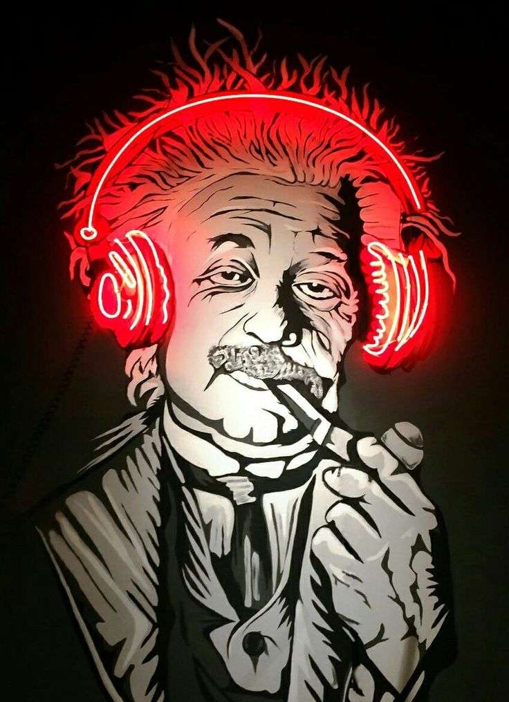 Neon Genius Vibes – Scientist Headphones LED Wall Art | Neon Signs India — Image 3