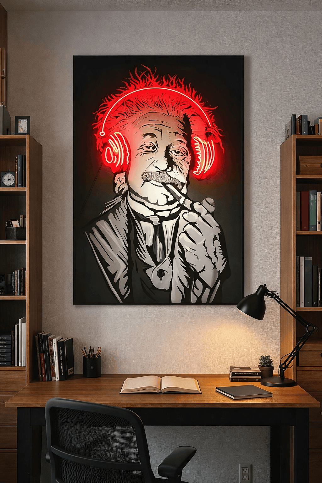Neon Genius Vibes – Scientist Headphones LED Wall Art | Neon Signs India — Image 1