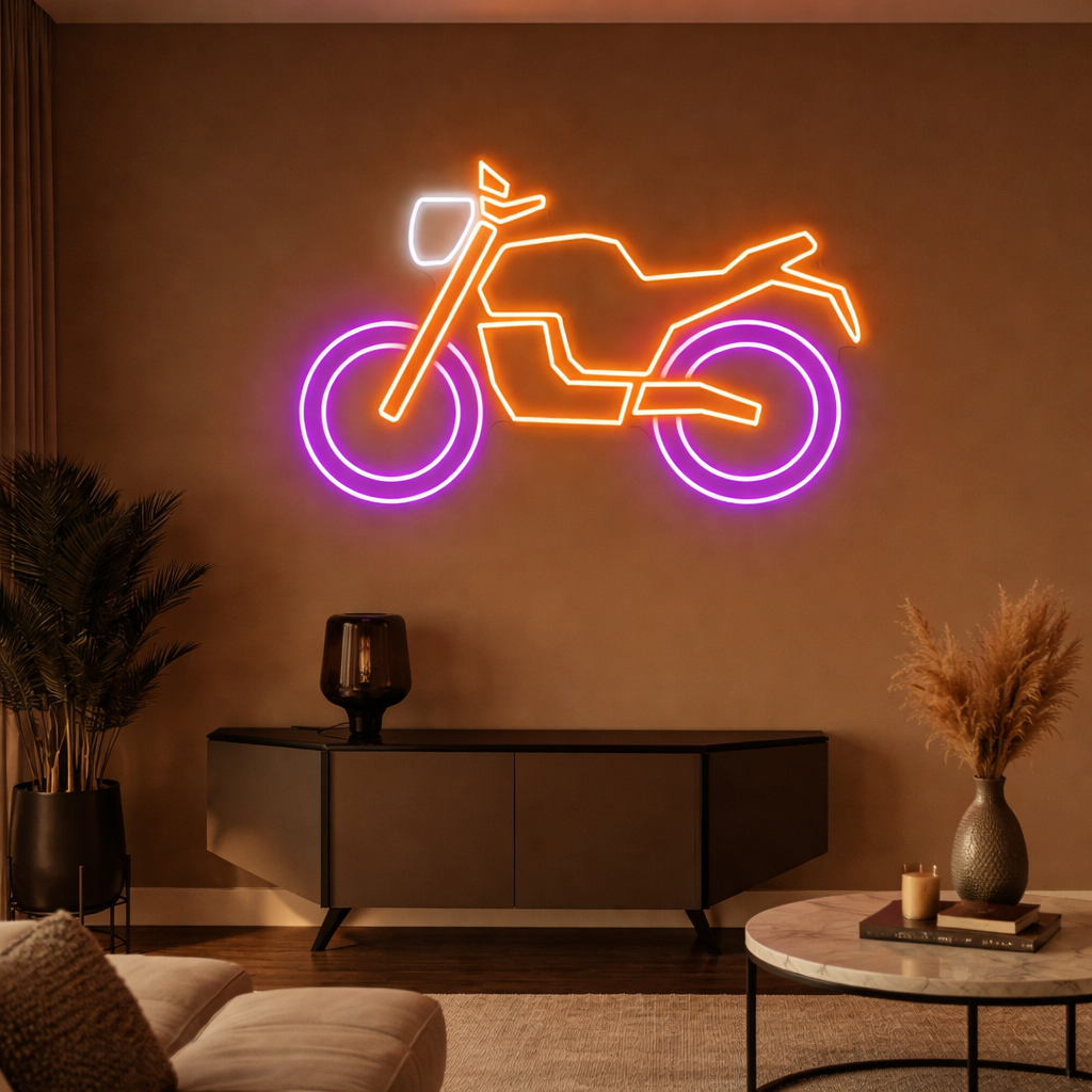 ?️ Neon Motorcycle Wall Sign – Modern Bike LED Neon Light (3*2 feet) Neonsignsindia