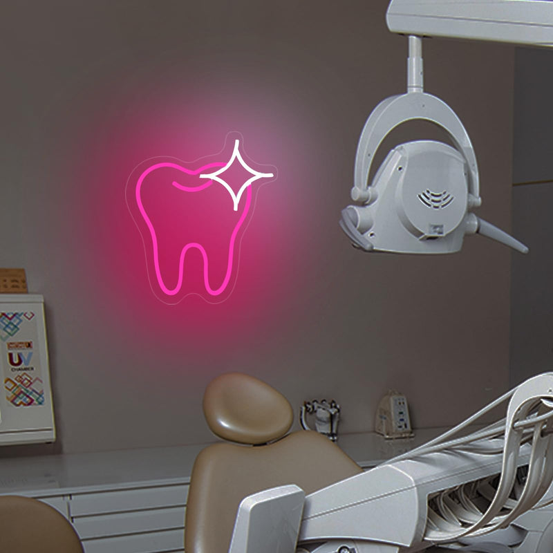 Neon Sign Pink Tooth (12*13 inches) Neonsignsindia