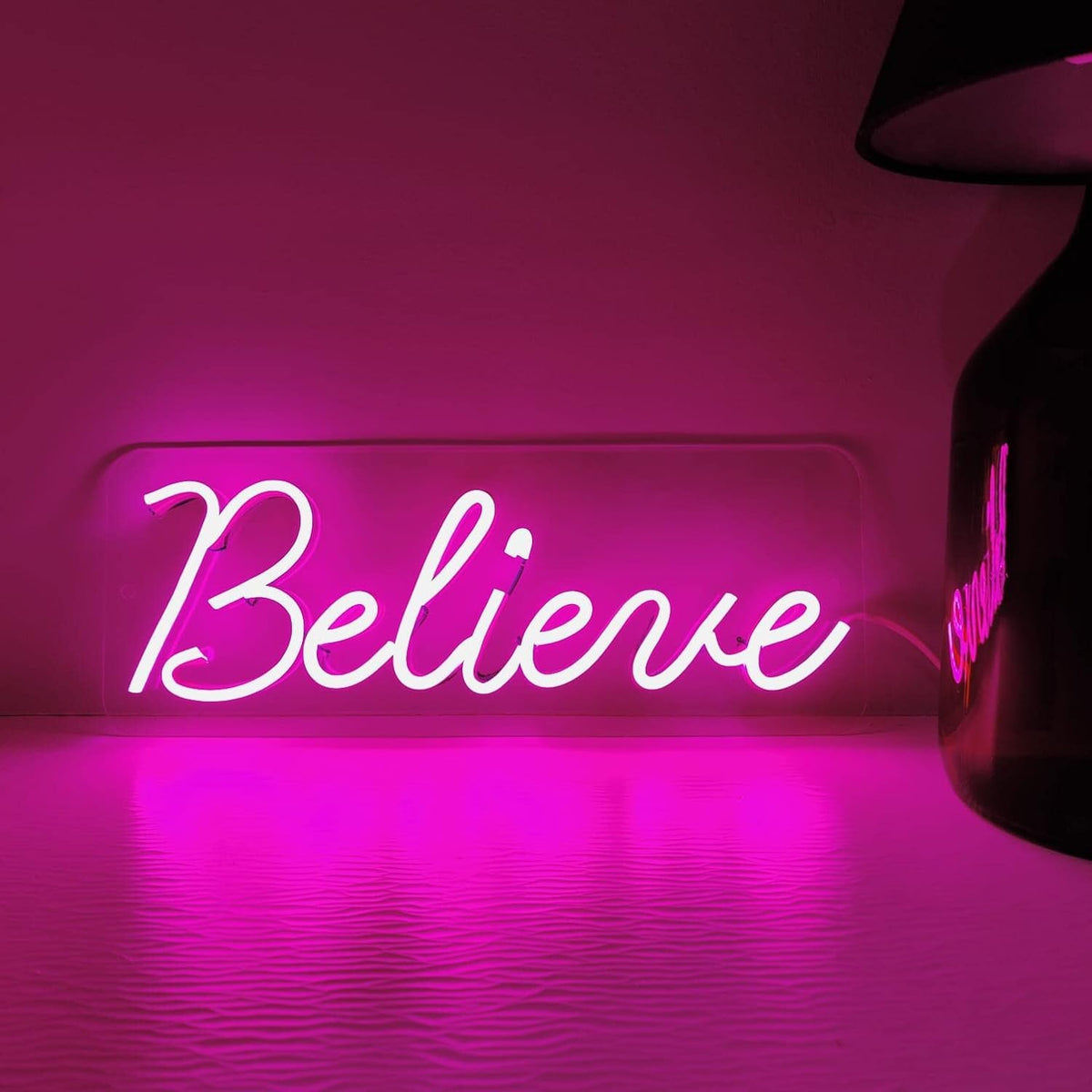 NEON SIGNS INDIA Believe Neon Sign (6x12 inches) (Purple) Neonsignsindia