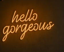 NEON SIGNS INDIA "Hello Gorgeous led Light for Home Decorative Sign Wall/Decor for Wedding Party Kids Room/Living Room House/Bar/Pub/Hotel/Restaurant (8 * 15 Inch) (Orange) Neonsignsindia