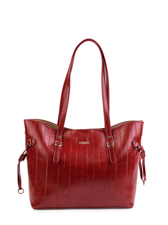 Culge Chicago "The Drake" Luxury Monolith Tote – Crimson Noir-2