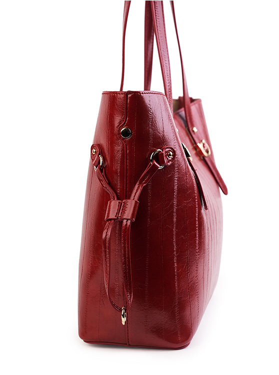 Culge Chicago "The Drake" Luxury Monolith Tote – Crimson Noir-3