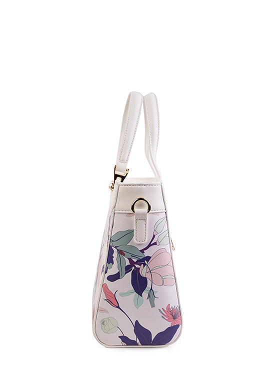 Culge Chicago "The Garfield" Structured Satchel – Alabaster Floral-4