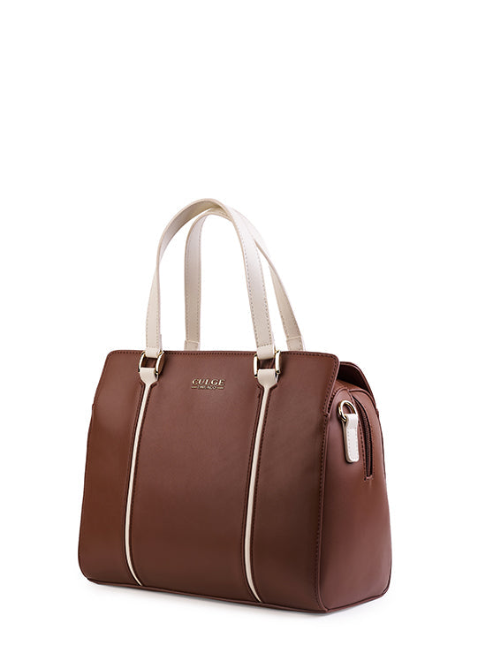 Culge Chicago "The Gold Coast" Tailored Satchel – Heritage Cognac-3