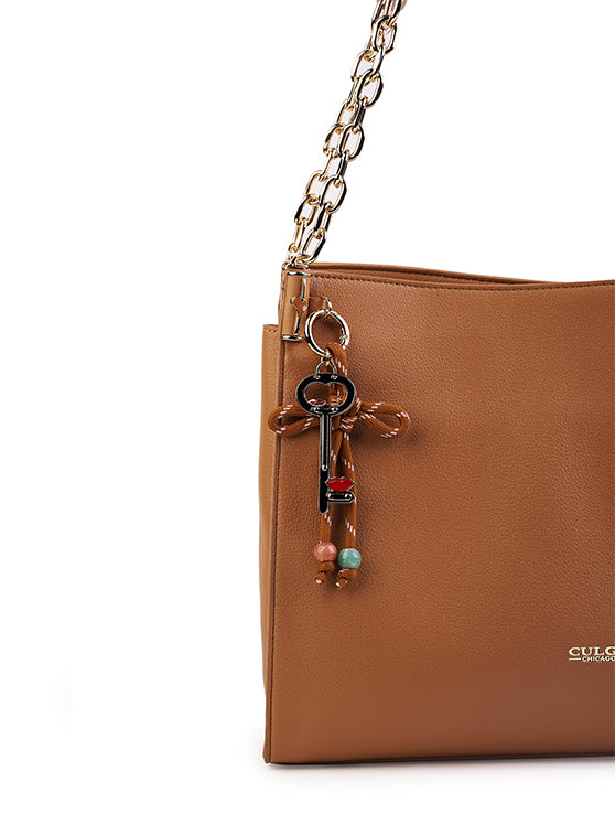 Culge Chicago "The Riverwalk" Slouchy Chain Shoulder Bag – Desert Caramel-4