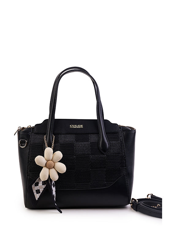 Culge Chicago "The Millennium" Checker-Mesh Satchel – Matte Onyx-3