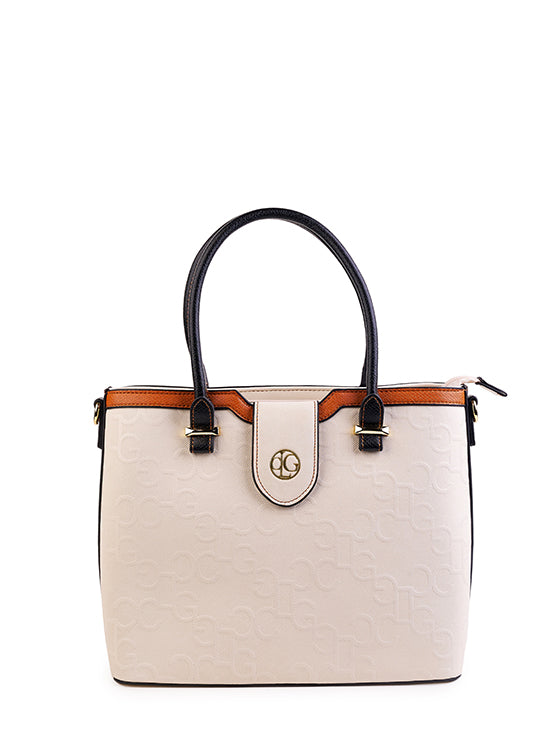 Culge Chicago "The Magnificent" Monogram Tote – Ivory & Cognac