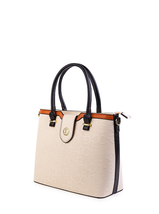 Culge Chicago "The Magnificent" Monogram Tote – Ivory & Cognac