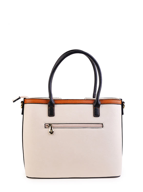 Culge Chicago "The Magnificent" Monogram Tote – Ivory & Cognac-3