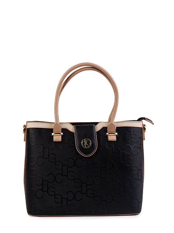 Culge Chicago "The Loop" Monogram Tote – Midnight Noir & Cream
