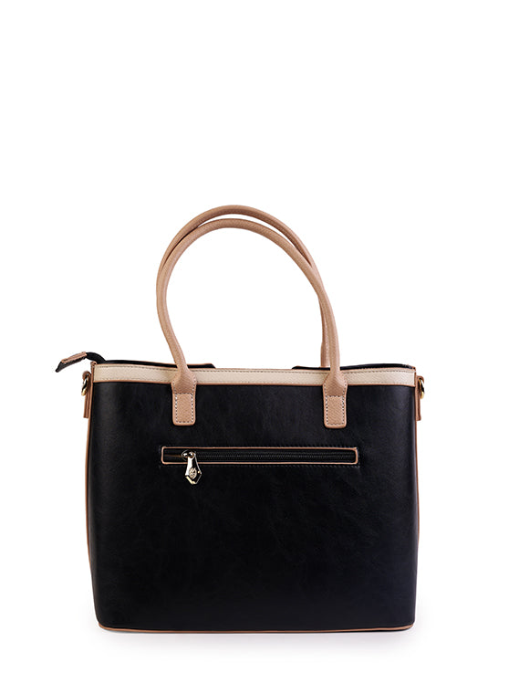 Culge Chicago "The Loop" Monogram Tote – Midnight Noir & Cream-3