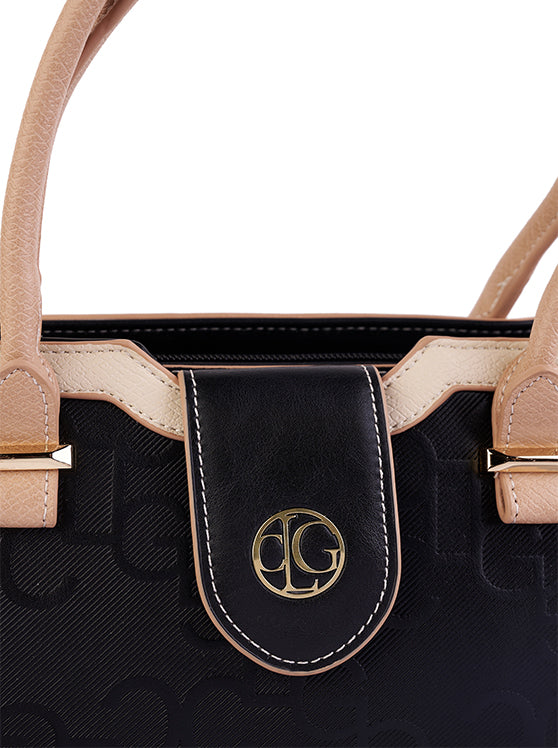 Culge Chicago "The Loop" Monogram Tote – Midnight Noir & Cream-4