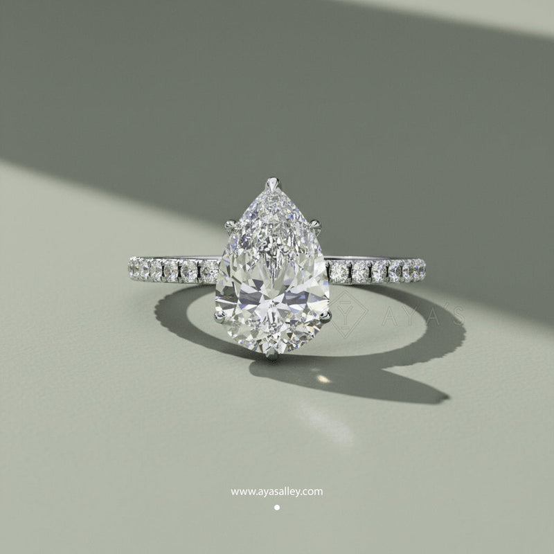 Silver Nivra Pear Solitaire Ring