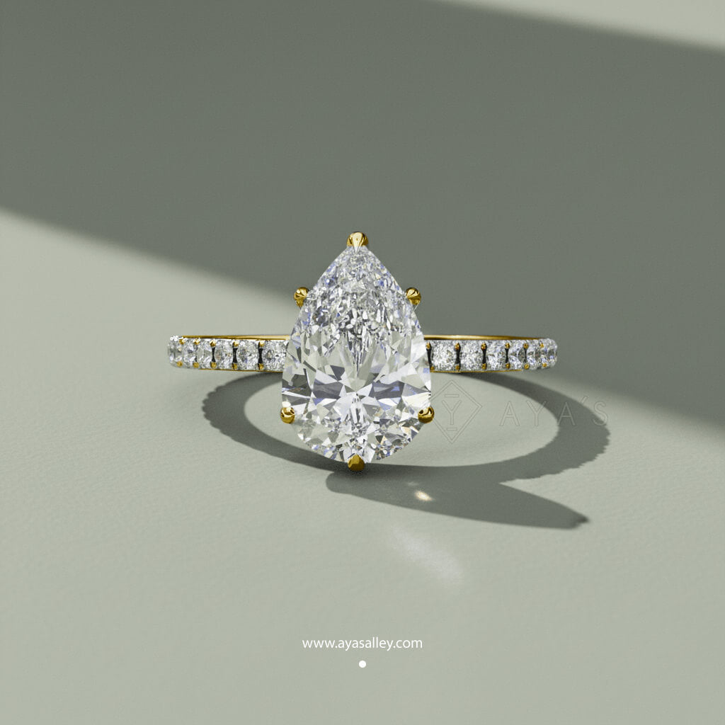 Silver Nivra Pear Solitaire Ring
