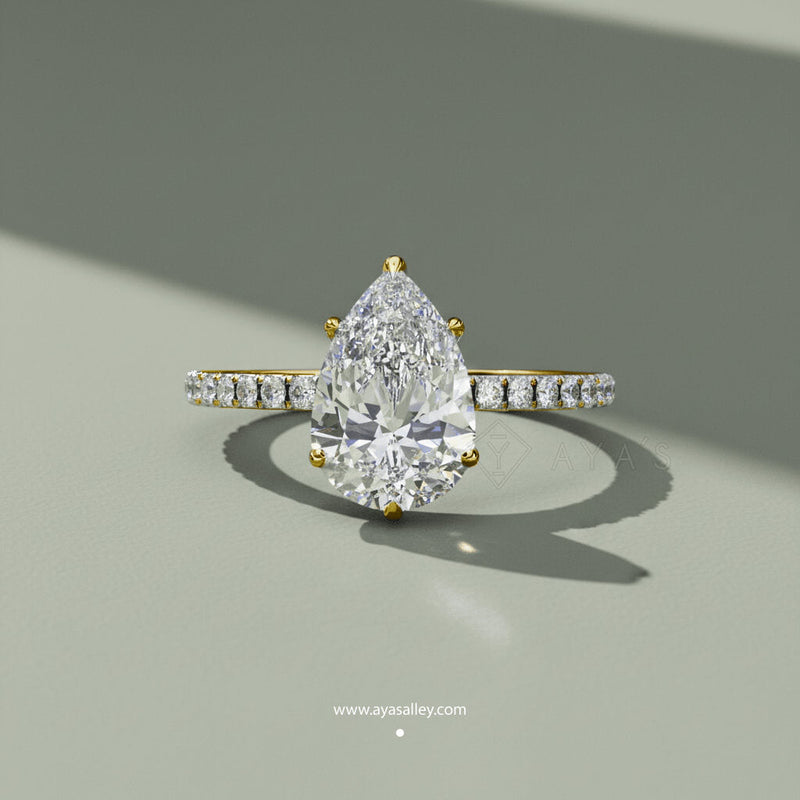 Silver Nivra Pear Solitaire Ring